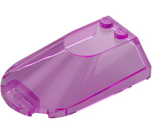 LEGO Transparent Dark Pink Windscreen 4 x 6 x 1.3 Curved (5378)