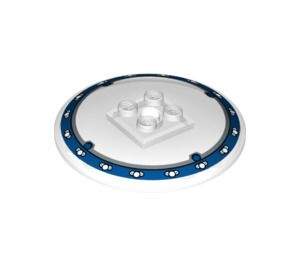 LEGO Transparant Dish 6 x 6 met Blauw Ring (Massieve noppen) (21599 / 68090)