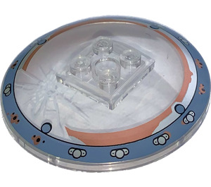 LEGO Transparent Dish 6 x 6 mit Cracked Gyrosphere (Feste Noppen) (21599 / 38622)