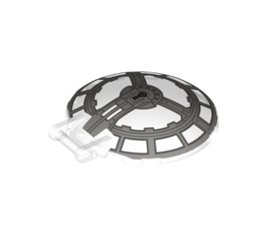 LEGO Transparent Dish 6 x 6 with Handle with Gray window (18675 / 35117)