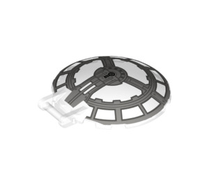 LEGO Transparent Dish 6 x 6 mit Griff mit Grau Fenster (18675 / 35117)