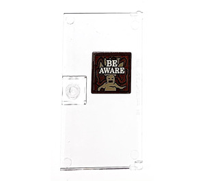 LEGO Transparent Door 1 x 4 x 6 with Stud Handle with 'BE AWARE' Mandrake Sticker (35290)