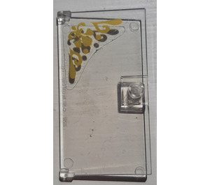 LEGO Transparent Door 1 x 4 x 6 with Stud Handle with Left Gold Fleur-de-lis Pattern Sticker (35290)