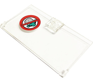 LEGO Transparent Door 1 x 4 x 6 with Stud Handle with Prohibition Sign, Mojo Jojo Head Sticker (35290)
