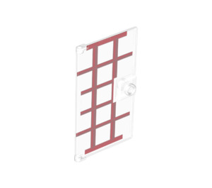 LEGO Transparent Porte 1 x 4 x 6 avec Tenon Poignée avec Rouge Wooden Cadre (35290 / 100180)