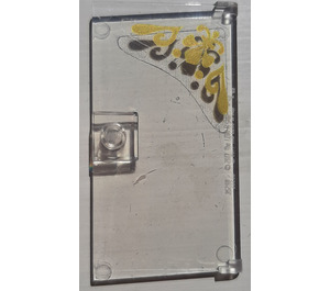 LEGO Transparent Door 1 x 4 x 6 with Stud Handle with Right Gold Fleur-de-lis Pattern Sticker (35290)