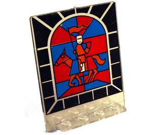 LEGO Transparent Door 2 x 5 x 5 Revolving with Stained Glass with Knight on Horse (30102)