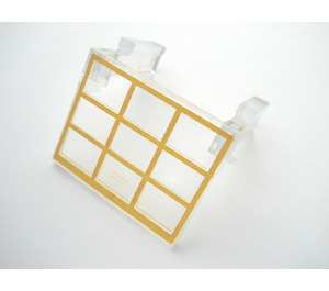 LEGO Transparent Garage Door with yellow frame assembly (old)