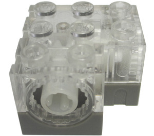 LEGO Transparent Gear Block 3 x 3 x 1.7 Corner