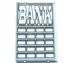 LEGO Transparent Glass for Frame 1 x 4 x 5 with Panes and White BANK Sticker (2494)