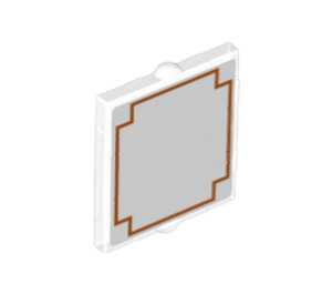 LEGO Transparent Glass for Window 1 x 2 x 2 with Gold Square (21907 / 60601)