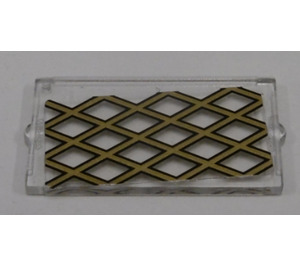 LEGO Transparent Glass for Window 1 x 2 x 3 with Gold Lattice Sticker (35287)