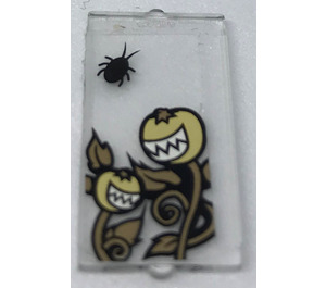 LEGO Transparent Glass for Window 1 x 2 x 3 with Insect and Pumpkins Sticker (35287)