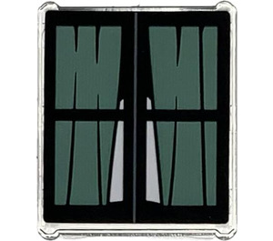 LEGO Transparent Glass for Window 1 x 3 x 3 with Window with nearly closed Sand Green Curtains Sticker (51266)