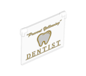 LEGO Transparent Glass for Window 1 x 4 x 3 Opening with "Dentist" (30718 / 60603)