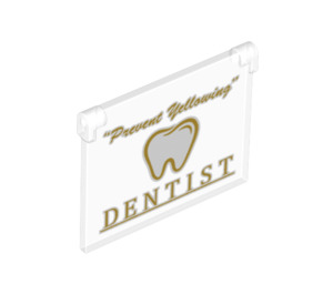 LEGO Trasparente Vetro per Finestra 1 x 4 x 3 Opening con "Dentist" (30718 / 60603)