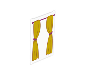 LEGO Transparant Glas voor Venster 1 x 4 x 6 met Curtains (6202 / 39256)