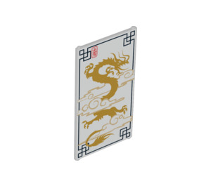 LEGO Transparent Glass for Window 1 x 4 x 6 with Dragon Pattern (6202 / 13469)