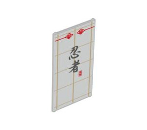 LEGO Transparent Glas for Fenster 1 x 4 x 6 mit Oriental Writing & Shoji Background (6202 / 93674)