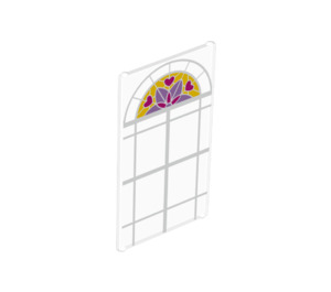 LEGO Transparent Glass for Window 1 x 4 x 6 with Stained Glass Arched Top (6202 / 29184)