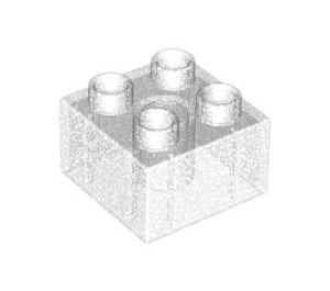 LEGO transparent pailleté Duplo Brique 2 x 2 (3437 / 89461)