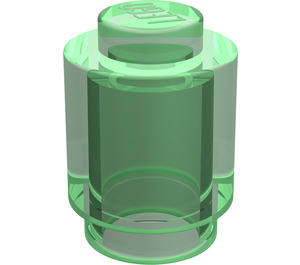 LEGO Transparent Green Brick 1 x 1 Round with Solid Stud