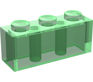 LEGO Transparent Green Brick 1 x 3 (3622 / 45505)