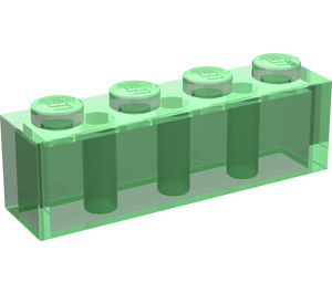LEGO Transparent Green Brick 1 x 4 (3010 / 6146)