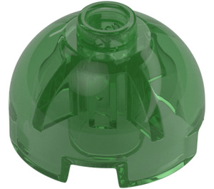 LEGO Transparent Green Brick 2 x 2 Round with Dome Top (Safety Stud, Axle Holder) (3262 / 30367)