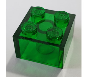 LEGO Vert transparent Brique 2 x 2 sans supports transversaux (3003)