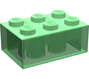LEGO Transparent Green Brick 2 x 3 (3002)