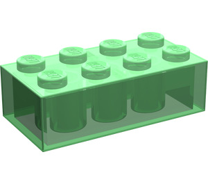 LEGO Transparentes Grün Backstein 2 x 4 (3001 / 72841)