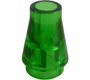 LEGO Transparent Green Cone 1 x 1 without Top Groove (4589 / 6188)