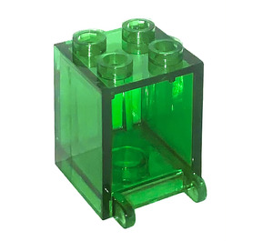 LEGO Transparent Green Container 2 x 2 x 2 with Recessed Studs (4345 / 30060)