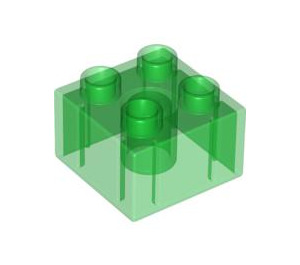 LEGO Transparentes Grün Duplo Backstein 2 x 2 (3437 / 89461)