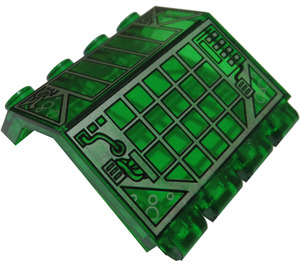 LEGO Transparent Green Hinge Panel 2 x 4 x 3.3 with Windows and wires (2582)