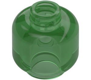 LEGO Transparent Green Minifigure Head (Recessed Solid Stud) (3274 / 3626)