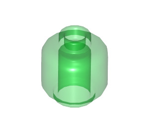 LEGO Transparent Green Minifigure Head (Recessed Solid Stud) (3274 / 3626)