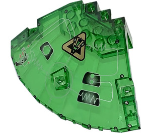 LEGO Vert Transparent Panneau 10 x 10 x 2.3 Trimestre Saucer Haut avec Arachnoid Étoile Base Droite Côté (30117)