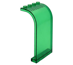 LEGO Transparant groen Paneel 3 x 4 x 6 met Gebogen bovenkant (2571 / 35251)