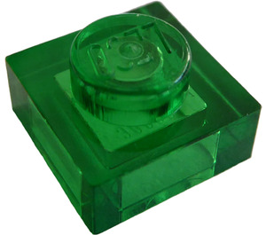 LEGO Transparant Groen Plaat 1 x 1 (3024 / 30008)