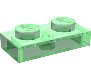 LEGO Transparent Green Plate 1 x 2 (3023 / 28653)