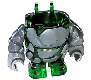 LEGO Transparent Green Rock Monster Body with Gray with Arms