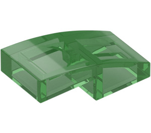 LEGO Transparentní zelená Sklon 1 x 2 Zakřivený (3593 / 11477)