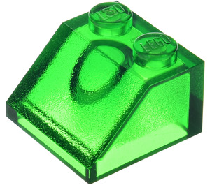 LEGO Verde transparente Con pendiente 2 x 2 (45°) con Frosted Interior