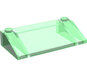 LEGO Transparent Grön Backe 3 x 6 (25°) med innerväggar (3939 / 6208)