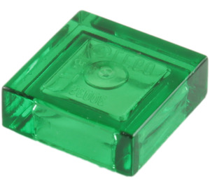 LEGO Transparant Groen Tegel 1 x 1 met groef (3070 / 30039)