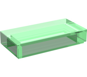 LEGO Vert transparent Tuile 1 x 2 avec rainure (3069 / 30070)