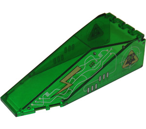 LEGO Vert transparent Pare-brise 10 x 4 x 2.3 avec Insectoids Décoration (2507)