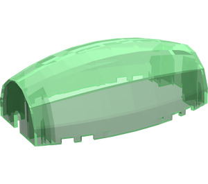 LEGO Transparent Green Windscreen 10 x 4 x 3 with Slit Cutout (50986)